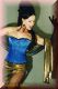 Mode Satin Korsett / Corsage Classic Blau