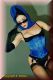 Mode Satin Korsett / Corsage Extravagant Blau